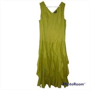 ❤️❤️Plus Size Green Full Length Cotton Dress Size 18